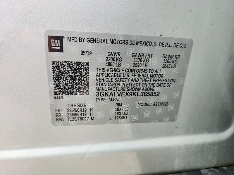 2019 Gmc Terrain მანქანა იყიდება აუქციონზე, vin: 3GKALVEX9KL365852, აუქციონის ნომერი: 49942436