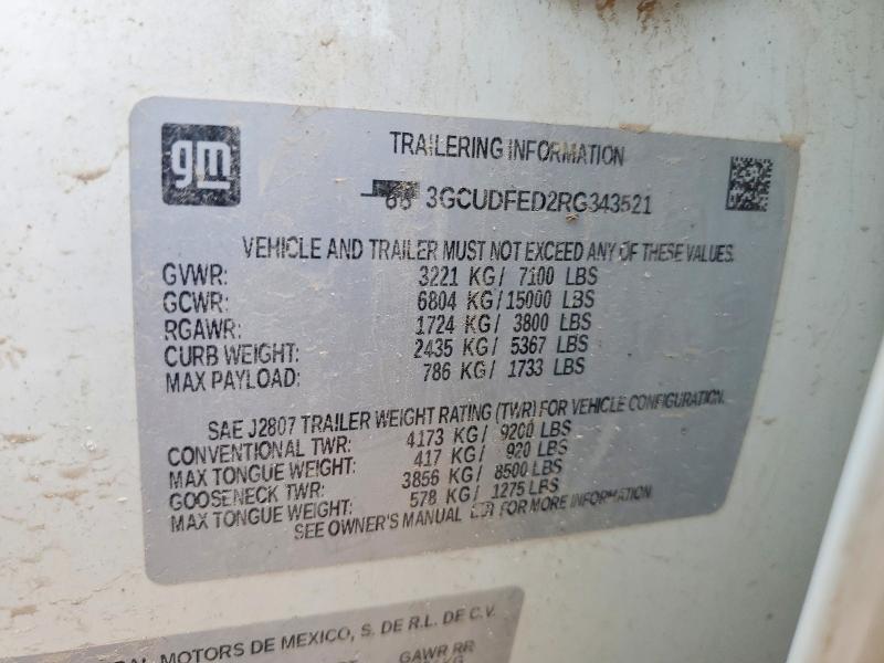 Aukcja sprzedaży 2024 Chevrolet Silverado, vin: 3GCUDFED2RG343521, numer aukcji: 50686736