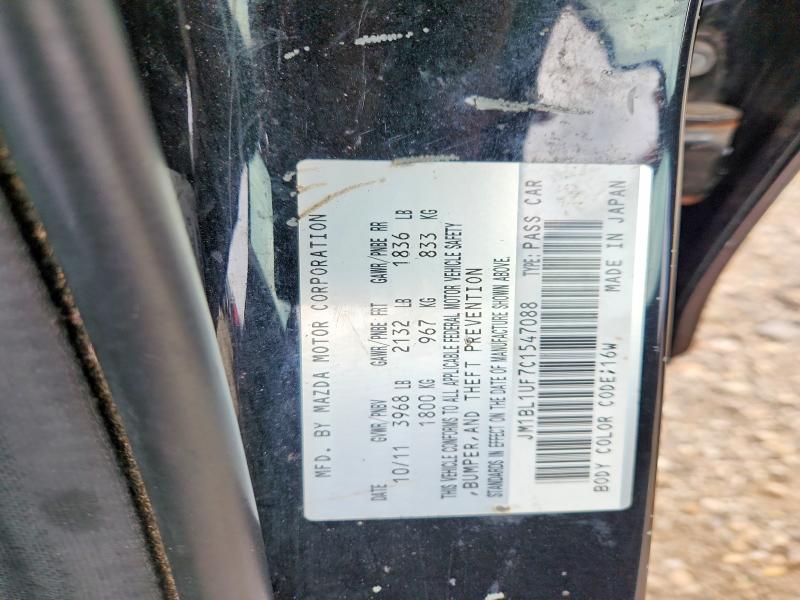 Продаж на аукціоні авто 2012 Mazda 3, vin: JM1BL1UF7C1547088, номер лоту: 51437826