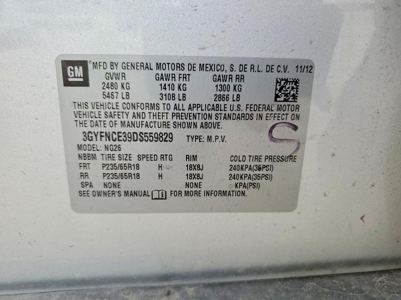 Продаж на аукціоні авто 2013 Cadillac Srx, vin: 3GYFNCE39DS559829, номер лоту: 50779396