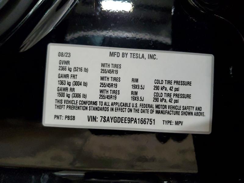 Aukcja sprzedaży 2023 Tesla Model Y, vin: 7SAYGDEE9PA166751, numer aukcji: 50974156