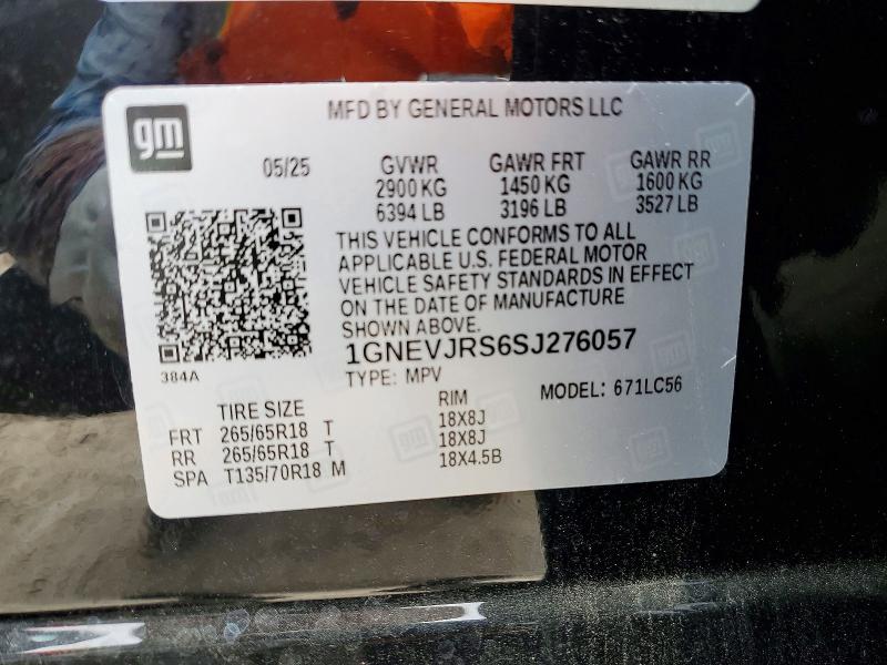 51424466 :رقم المزاد ، 1GNEVJRS6SJ276057 vin ، 2025 Chevrolet Traverse مزاد بيع