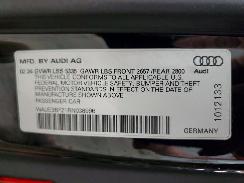 Aukcja sprzedaży 2024 Audi A6, vin: WAUE3BF21RN038996, numer aukcji: 50569436