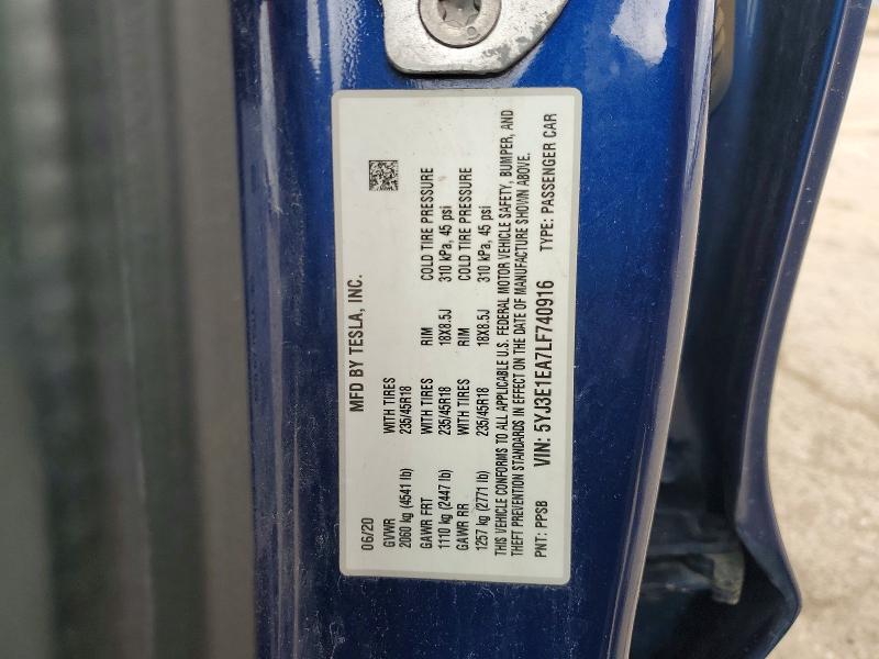 Aukcja sprzedaży 2020 Tesla Model 3, vin: 5YJ3E1EA7LF740916, numer aukcji: 48947096
