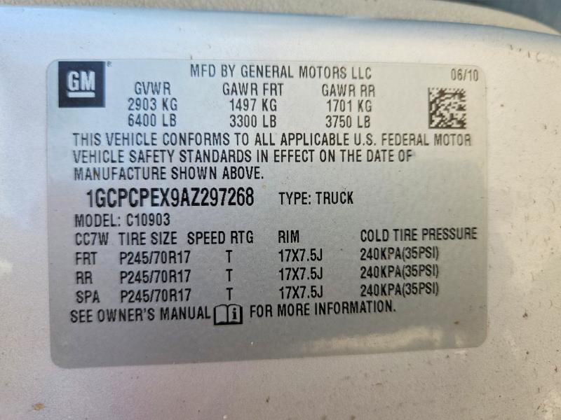 Продаж на аукціоні авто 2010 Chevrolet Silverado, vin: 1GCPCPEX9AZ297268, номер лоту: 50490576