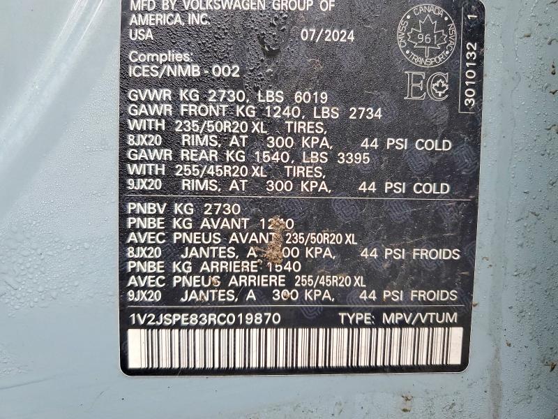 Продажа на аукционе авто 2024 Volkswagen Id.4, vin: 1V2JSPE83RC019870, номер лота: 48460166