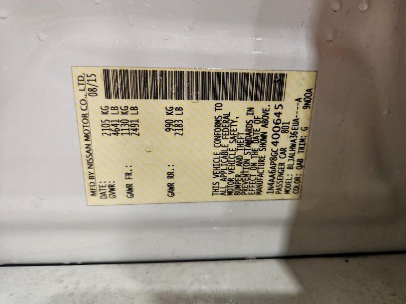 2016 Nissan Maxima მანქანა იყიდება აუქციონზე, vin: 1N4AA6AP8GC400645, აუქციონის ნომერი: 50830836