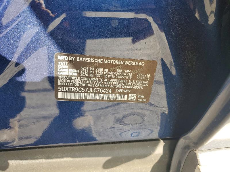 Продаж на аукціоні авто 2018 Bmw X3, vin: 5UXTR9C57JLC76434, номер лоту: 50971536