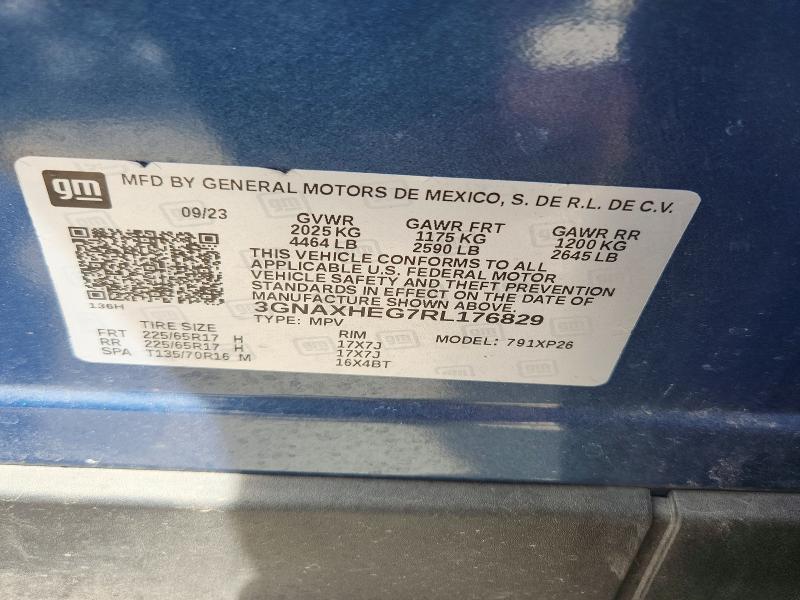 2024 Chevrolet Equinox მანქანა იყიდება აუქციონზე, vin: 3GNAXHEG7RL176829, აუქციონის ნომერი: 49222336