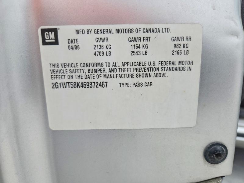 Aukcja sprzedaży 2006 Chevrolet Impala, vin: 2G1WT58K469372467, numer aukcji: 50335946
