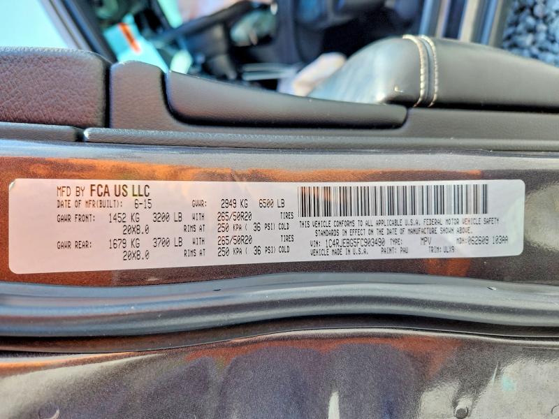 Продажа на аукционе авто 2015 Jeep Grand Cherokee, vin: 1C4RJEBG5FC903490, номер лота: 51344936
