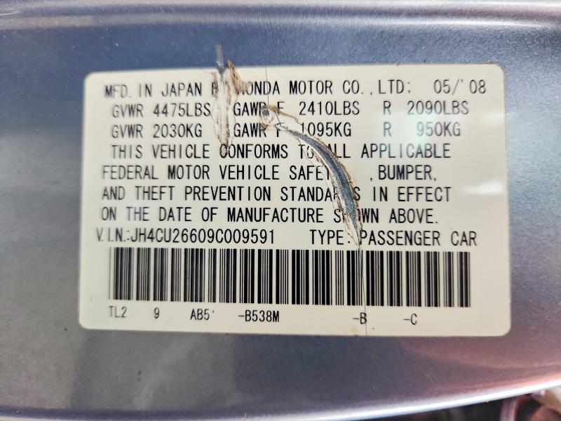Продаж на аукціоні авто 2009 Acura Tsx, vin: JH4CU26609C009591, номер лоту: 50798616