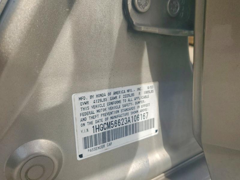 Продажа на аукционе авто 2003 Honda Accord, vin: 1HGCM56623A106167, номер лота: 50236946