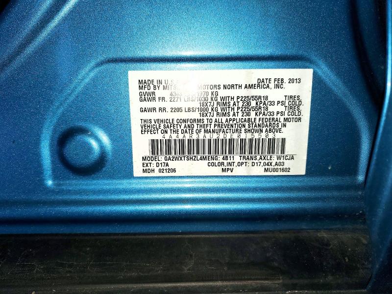 Продаж на аукціоні авто 2013 Mitsubishi Outlander Sport, vin: 4A4AR3AU2DE015503, номер лоту: 50130316