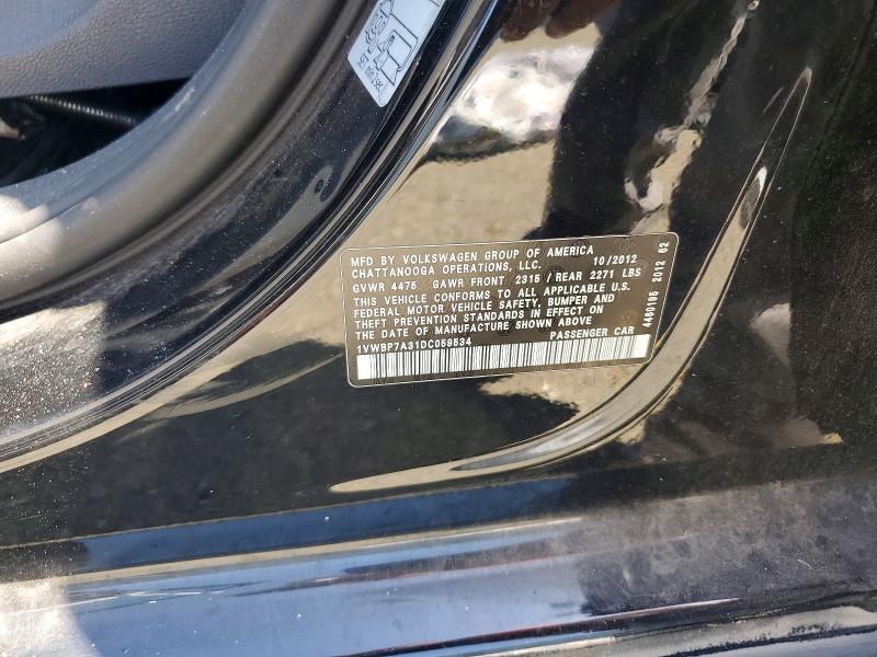 Aukcja sprzedaży 2013 Volkswagen Passat, vin: 1VWBP7A31DC059534, numer aukcji: 51841896