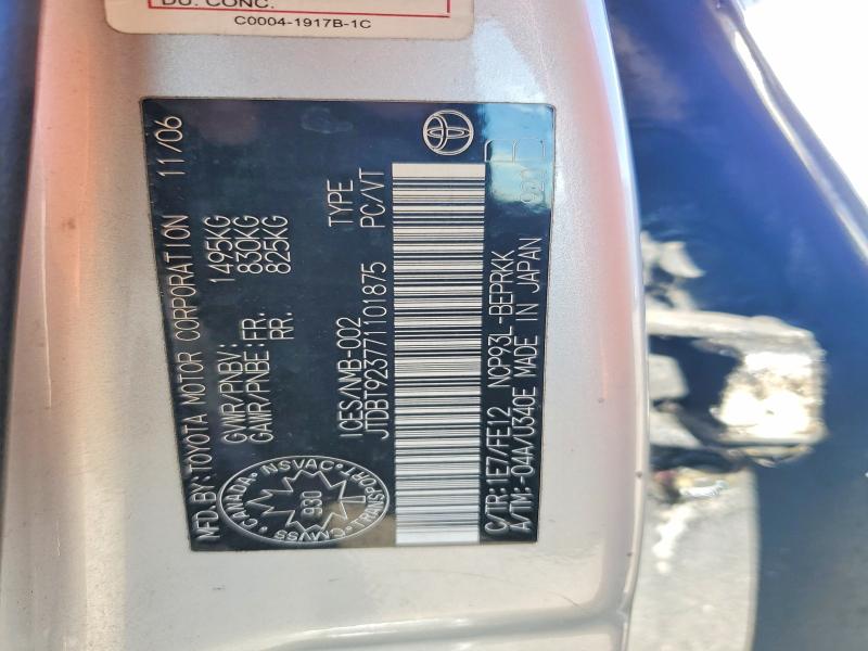 Продаж на аукціоні авто 2007 Toyota Yaris, vin: JTDBT923771101875, номер лоту: 50722466