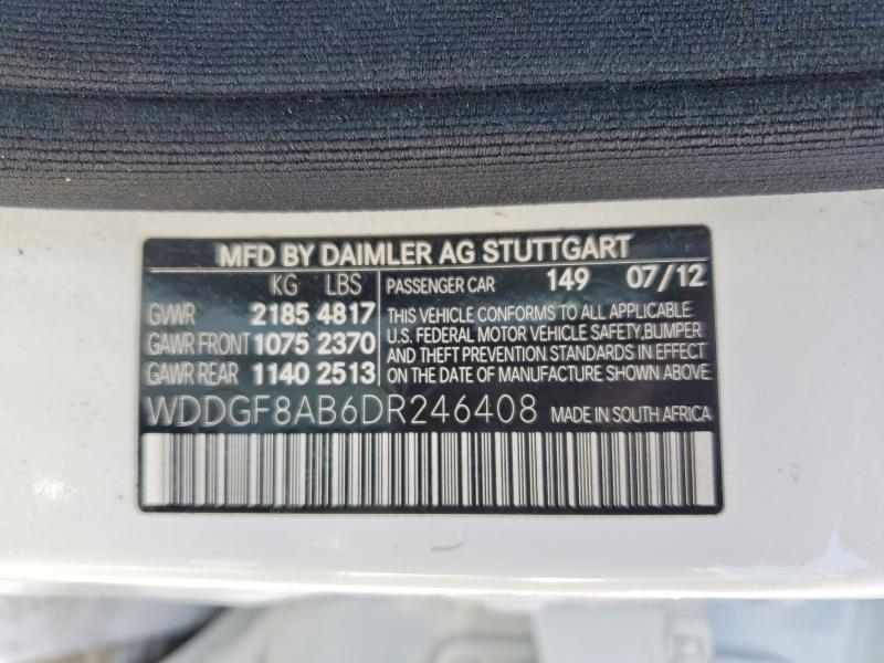 Продажа на аукционе авто 2013 Mercedes-benz C, vin: WDDGF8AB6DR246408, номер лота: 51138906