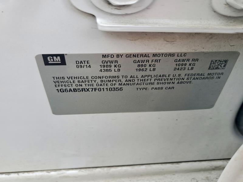 48786186 :رقم المزاد ، 1G6AB5RX7F0110356 vin ، 2015 Cadillac Ats مزاد بيع