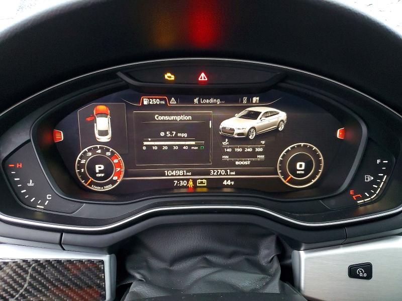 2019 Audi S5 მანქანა იყიდება აუქციონზე, vin: WAUB4CF57KA000718, აუქციონის ნომერი: 48271316