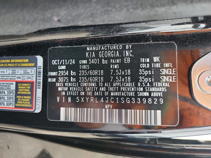 Продаж на аукціоні авто 2025 Kia Sorento, vin: 5XYRL4JC1SG339829, номер лоту: 49306066