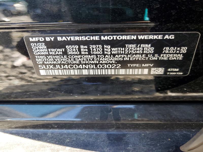 Продажа на аукционе авто 2022 Bmw X5, vin: 5UXJU4C04N9L03022, номер лота: 50226106