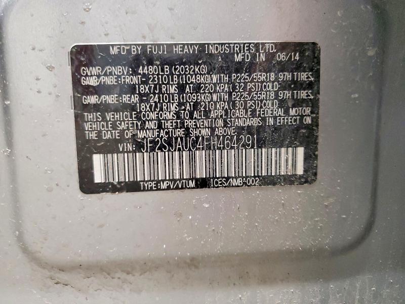 Продажа на аукционе авто 2015 Subaru Forester, vin: JF2SJAUC4FH464291, номер лота: 50651736