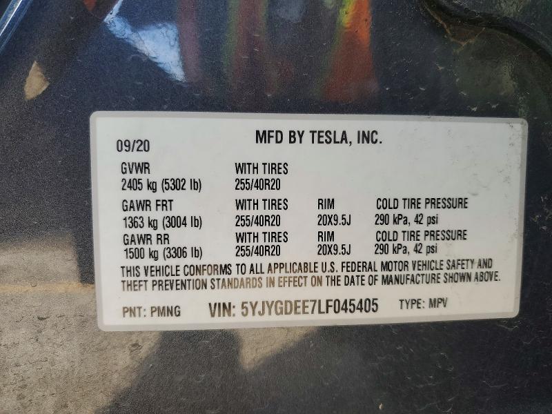 Продаж на аукціоні авто 2020 Tesla Model Y, vin: 5YJYGDEE7LF045405, номер лоту: 49924746