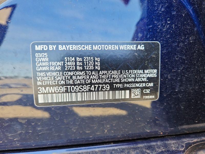 2025 Bmw M340xi მანქანა იყიდება აუქციონზე, vin: 3MW69FT09S8F47739, აუქციონის ნომერი: 49408216