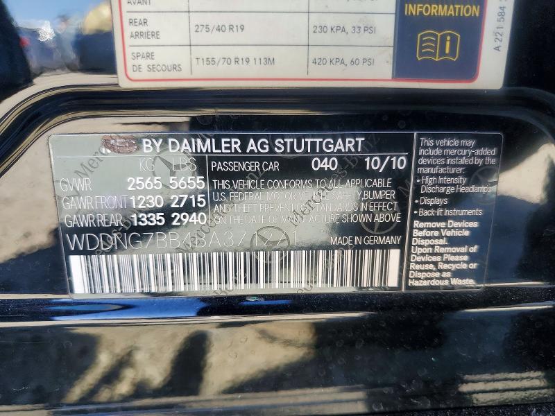 Продажа на аукционе авто 2011 Mercedes-benz S, vin: WDDNG7BB4BA371271, номер лота: 49832206