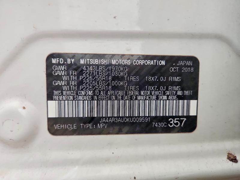 Aukcja sprzedaży 2019 Mitsubishi Outlander Sport, vin: JA4AR3AU0KU009591, numer aukcji: 49967516
