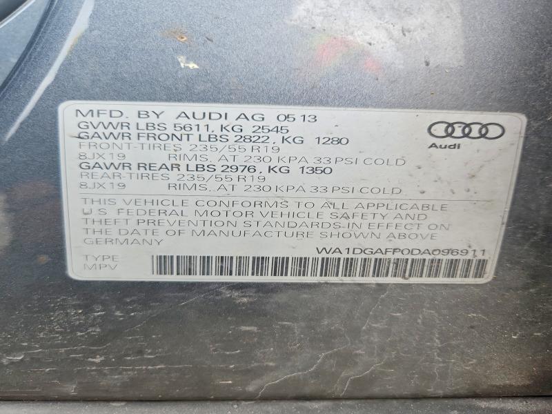 48255116 :رقم المزاد ، WA1DGAFP0DA096911 vin ، 2013 Audi Q5 مزاد بيع