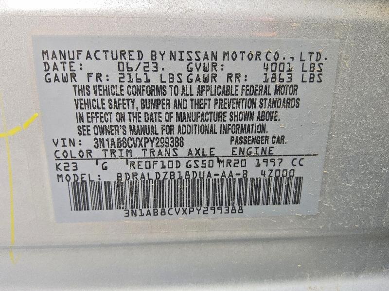 78846635 :رقم المزاد ، 3N1AB8CVXPY299388 vin ، 2023 Nissan Sentra مزاد بيع