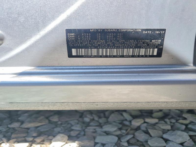 50215266 :رقم المزاد ، 4S3GKAA64J3605379 vin ، 2018 Subaru Impreza مزاد بيع