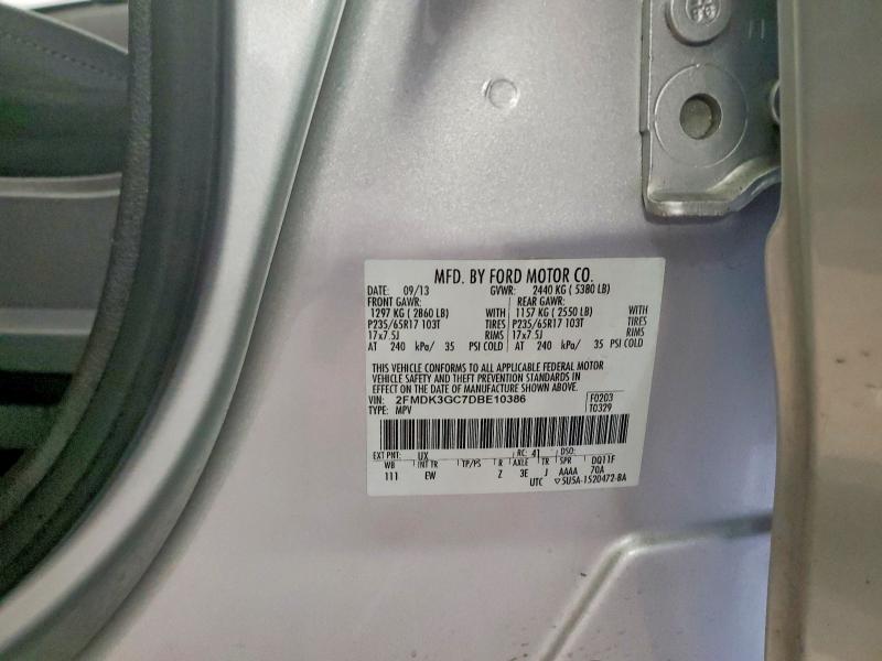 Продаж на аукціоні авто 2013 Ford Edge, vin: 2FMDK3GC7DBE10386, номер лоту: 48186726
