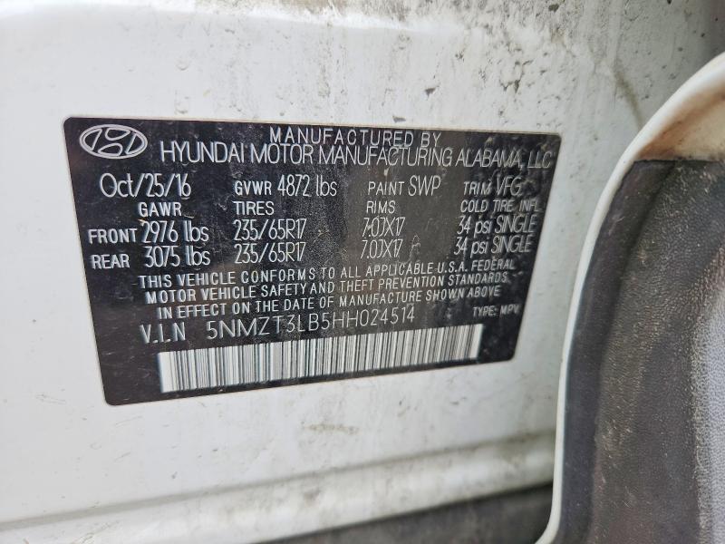 Продаж на аукціоні авто 2017 Hyundai Santa Fe Sport, vin: 5NMZT3LB5HH024514, номер лоту: 50802456