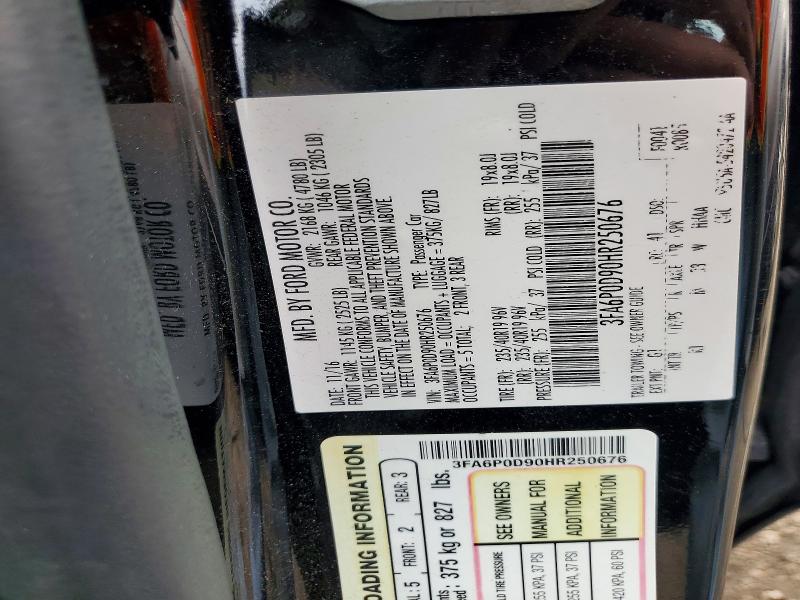 Aukcja sprzedaży 2017 Ford Fusion, vin: 3FA6P0D90HR250676, numer aukcji: 49907526