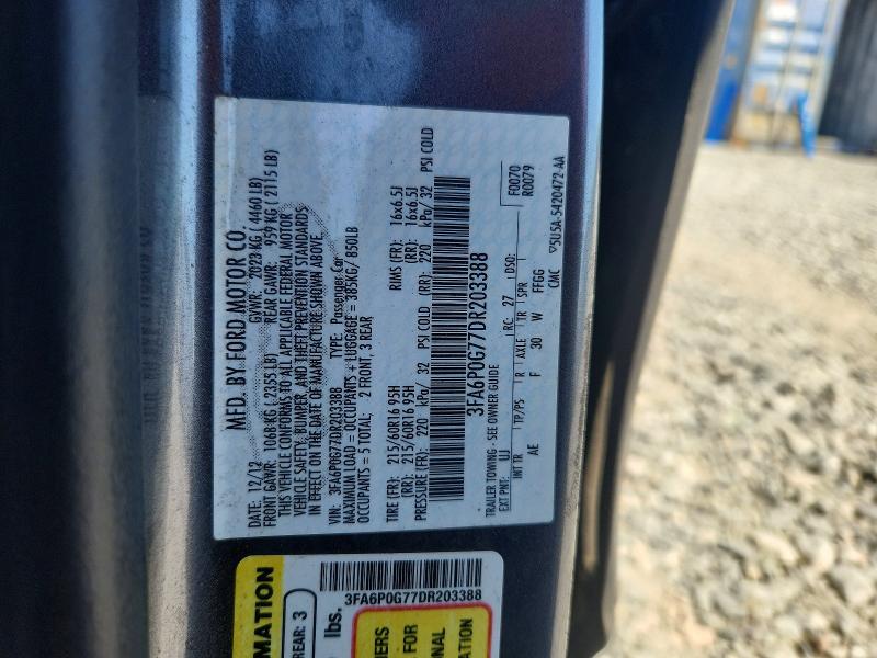 Aukcja sprzedaży 2013 Ford Fusion, vin: 3FA6P0G77DR203388, numer aukcji: 48926786