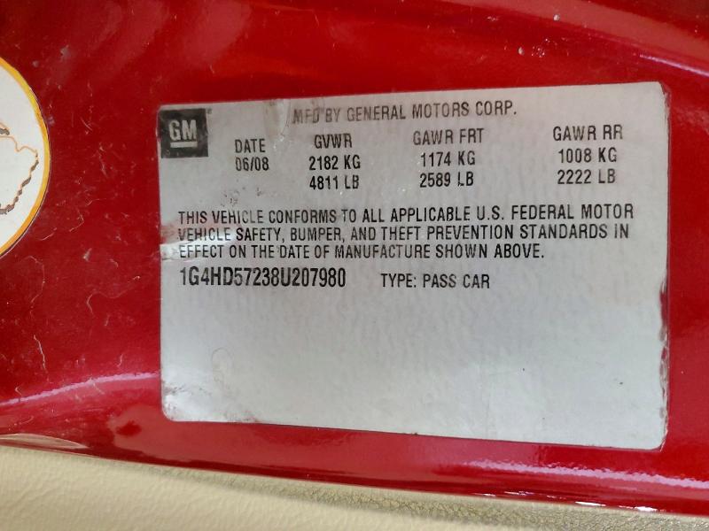 Продажа на аукционе авто 2008 Buick Lucerne, vin: 1G4HD57238U207980, номер лота: 49139546