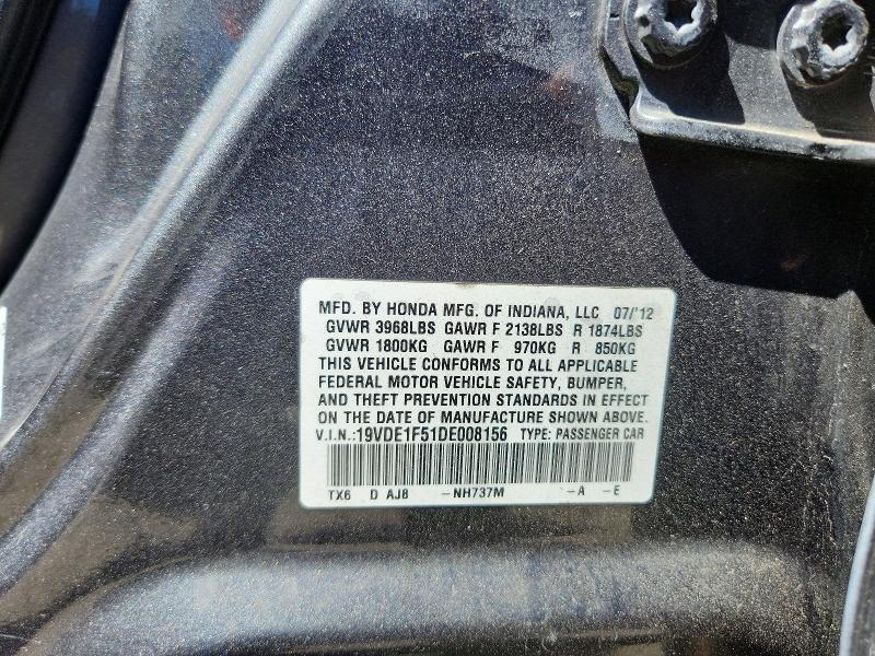 Продажа на аукционе авто 2013 Acura Ilx, vin: 19VDE1F51DE008156, номер лота: 51263116