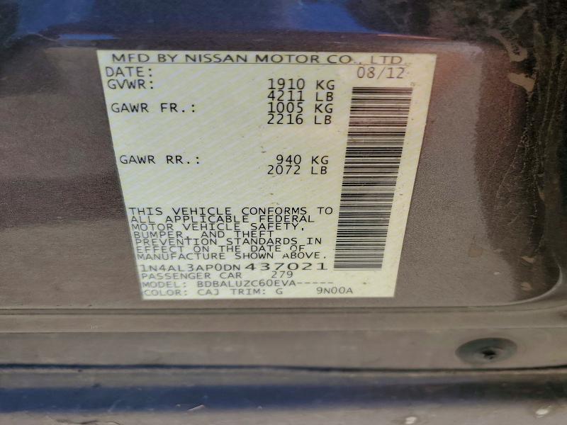 Продажа на аукционе авто 2013 Nissan Altima, vin: 1N4AL3AP0DN437021, номер лота: 51904666