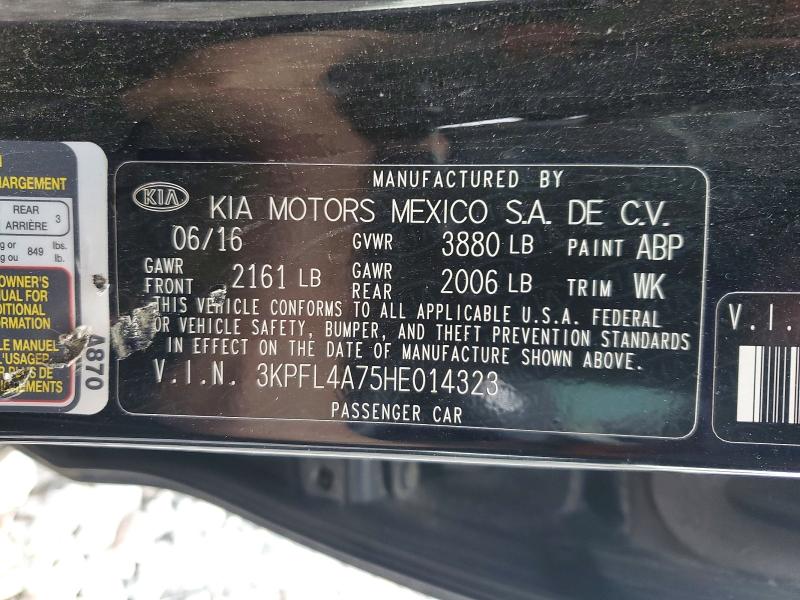 2017 Kia Forte მანქანა იყიდება აუქციონზე, vin: 3KPFL4A75HE014323, აუქციონის ნომერი: 50982816