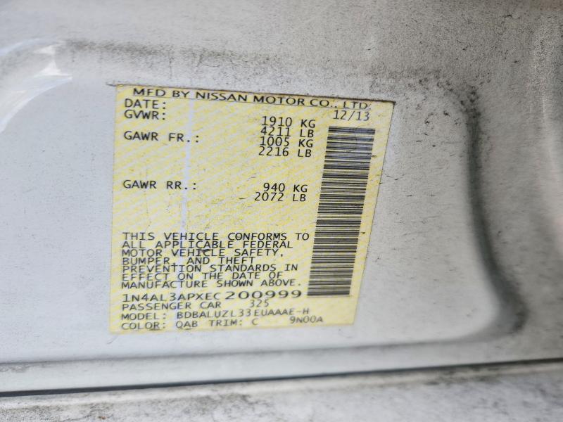 49813896 :رقم المزاد ، 1N4AL3APXEC200999 vin ، 2014 Nissan Altima مزاد بيع