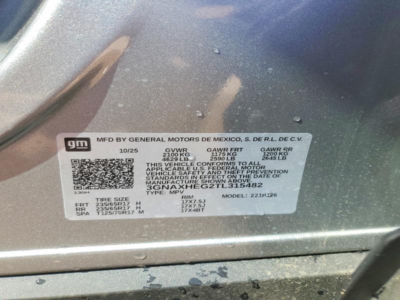 Продаж на аукціоні авто 2026 Chevrolet Equinox, vin: 3GNAXHEG2TL315482, номер лоту: 48971116