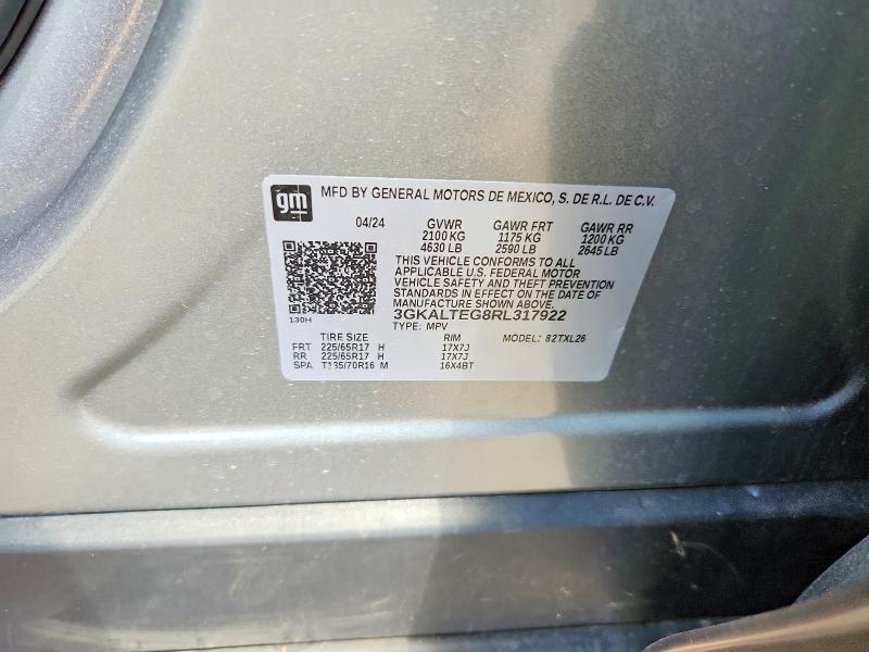 Aukcja sprzedaży 2024 Gmc Terrain, vin: 3GKALTEG8RL317922, numer aukcji: 49839526