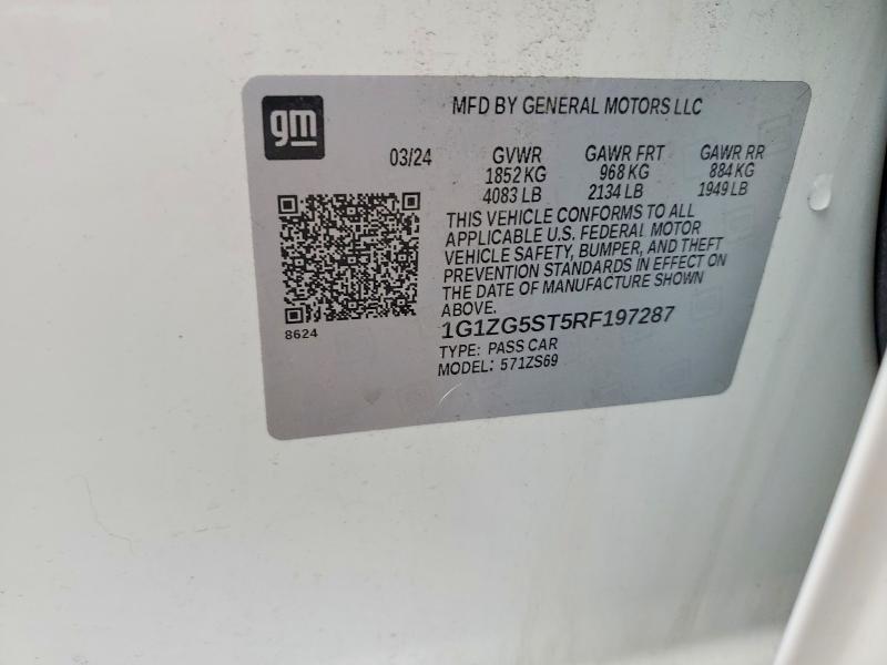 Продаж на аукціоні авто 2024 Chevrolet Malibu, vin: 1G1ZG5ST5RF197287, номер лоту: 48678476