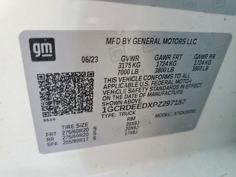 Продажа на аукционе авто 2023 Chevrolet Silverado, vin: 1GCRDEEDXPZ297157, номер лота: 50276096