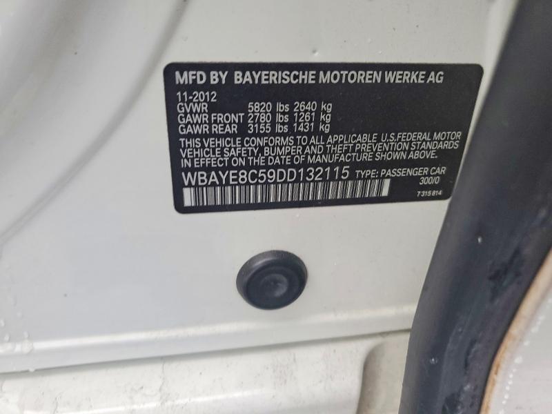 48903616 :رقم المزاد ، WBAYE8C59DD132115 vin ، 2013 Bmw 750 مزاد بيع