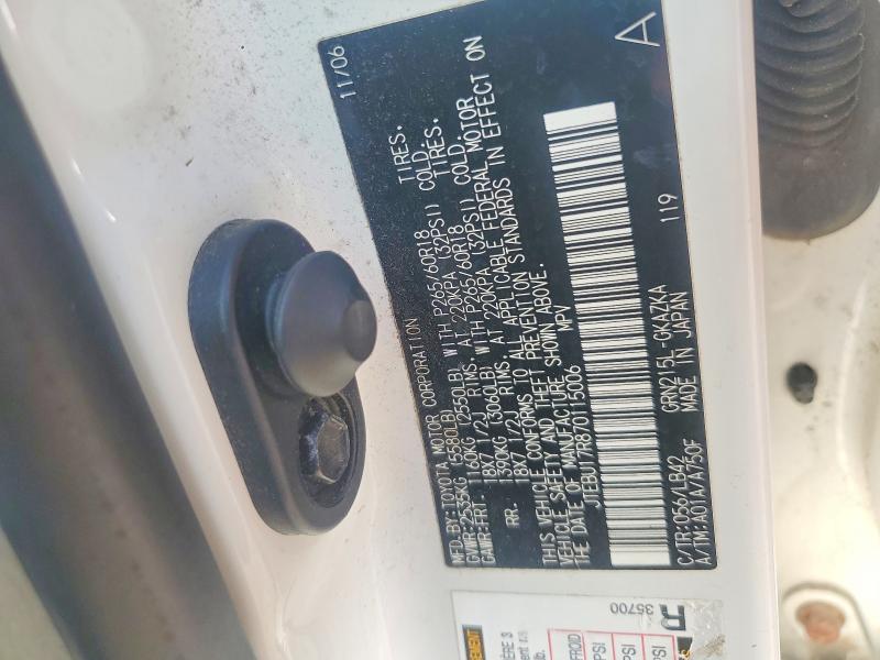 49311396 :رقم المزاد ، JTEBU17R870115006 vin ، 2007 Toyota 4runner مزاد بيع