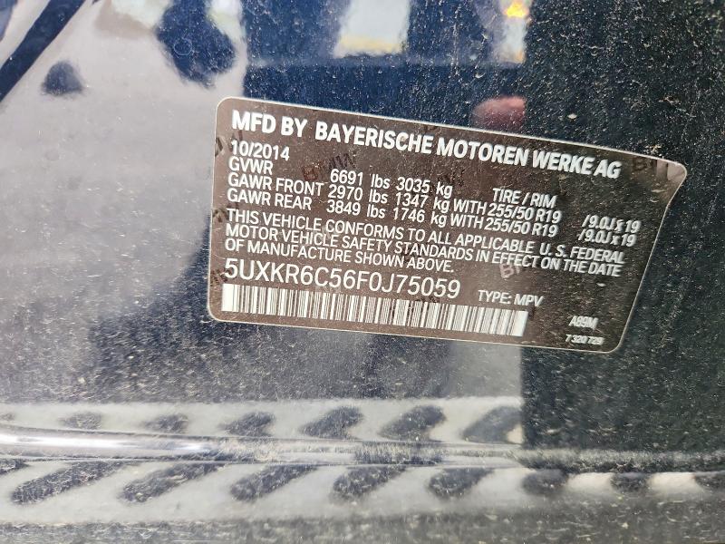 49966806 :رقم المزاد ، 5UXKR6C56F0J75059 vin ، 2015 Bmw X5 مزاد بيع