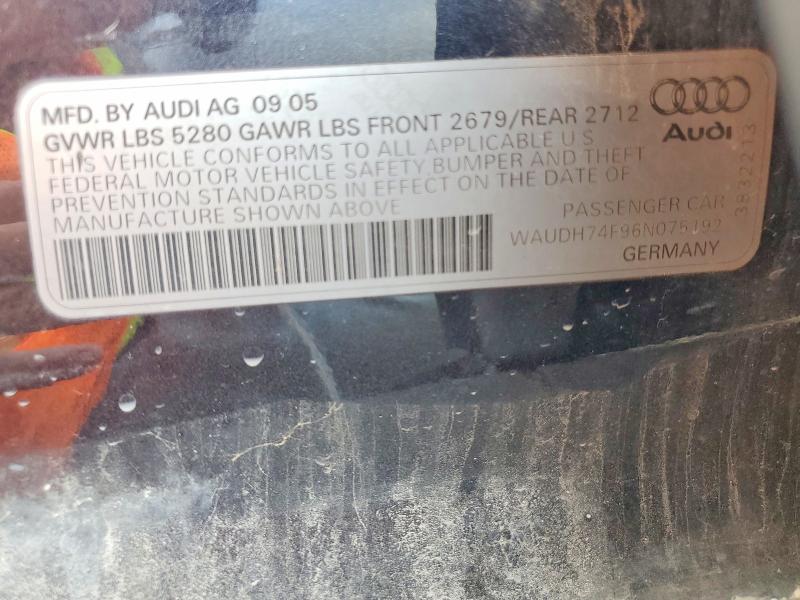 Aukcja sprzedaży 2006 Audi A6, vin: WAUDH74F96N075192, numer aukcji: 49969996